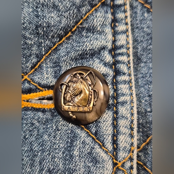 Ralph Lauren Blue Quilted Jean Jacket - Picture 3 of 9